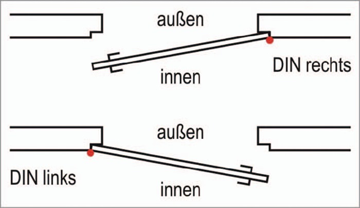DENI Türtreibriegel VARIO DIN links / rechts silber eloxiert 