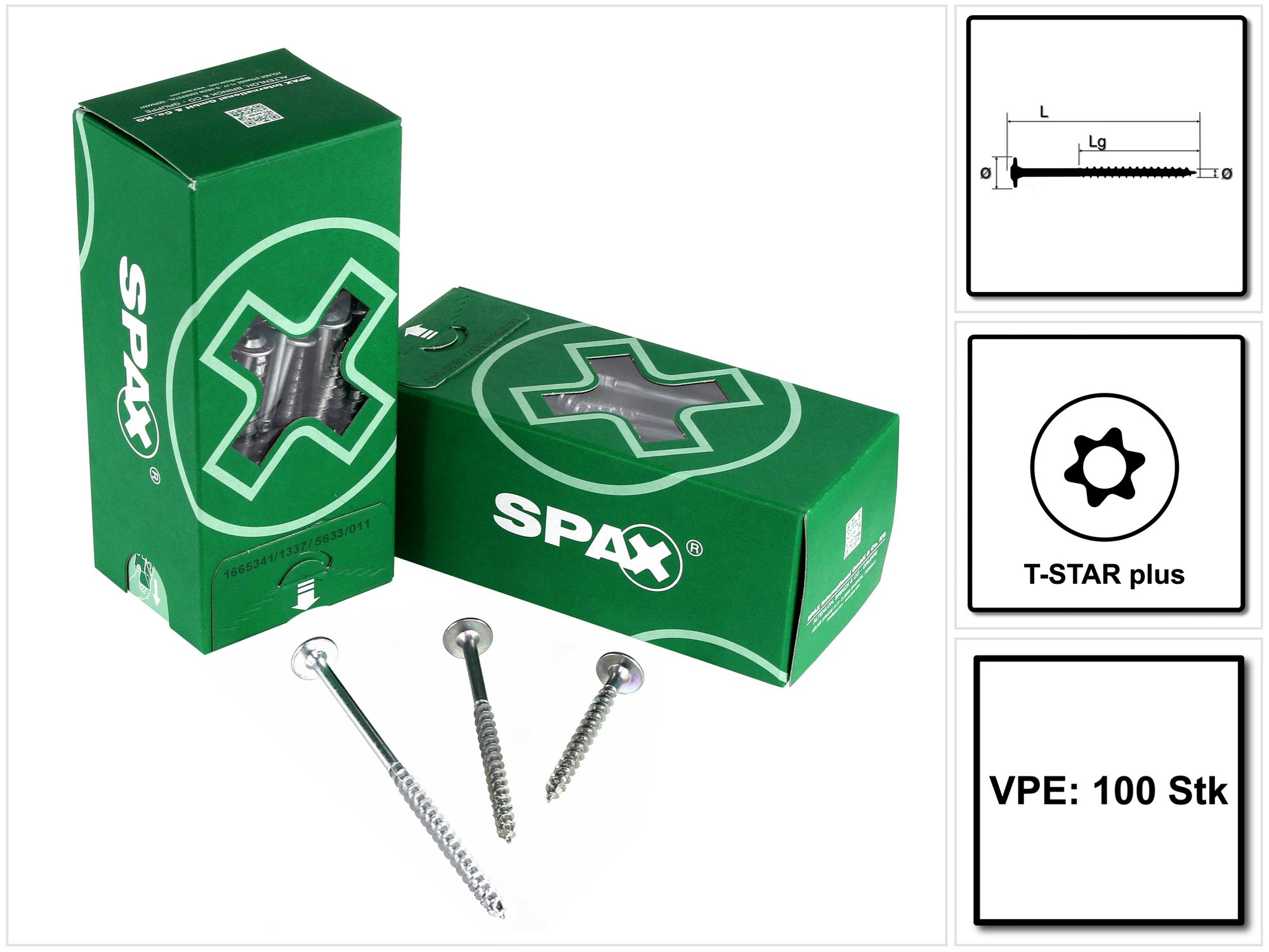 T-Star plus 4CUT 100, 6,0 x 80 mm Spax Tellerkopf Wirox