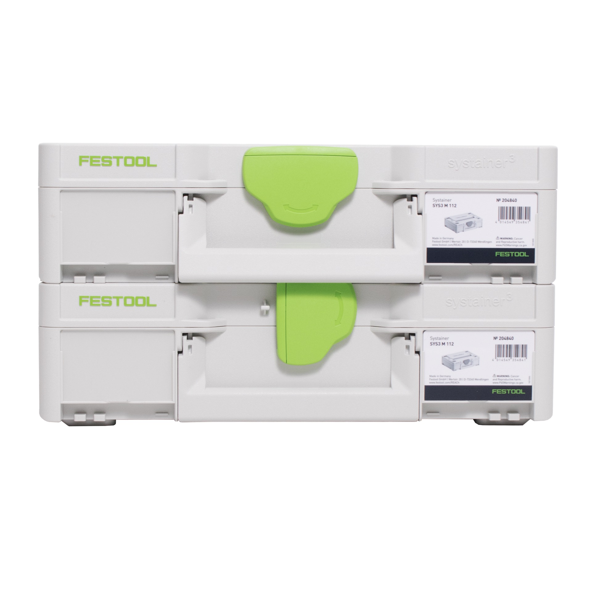 Festool Systainer Set 2x SYS3 M 112 ( 2x 204840 ) 7,7L 396x296x112mm