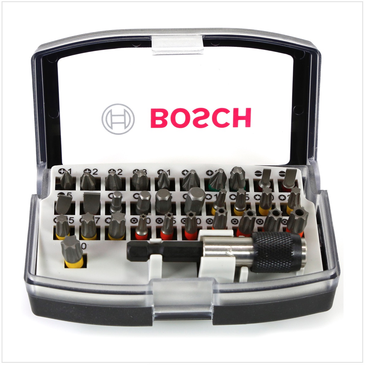 2607017319 Bosch 32 teiliges Bit Set in robuster Box mit Bit-Halter