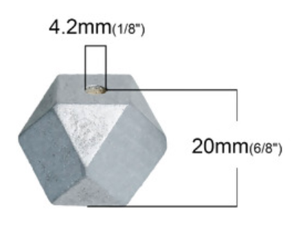 40 Holzkugeln Holzperlen Polygon Vielecke 20x20mm mit Loch -8 Farben