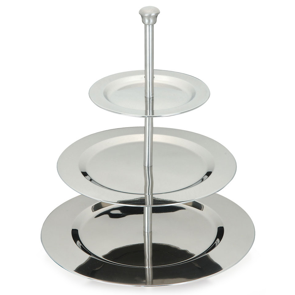 Runde Etagere aus rostfreiem Stahl, 3 tlg. | EMAKO