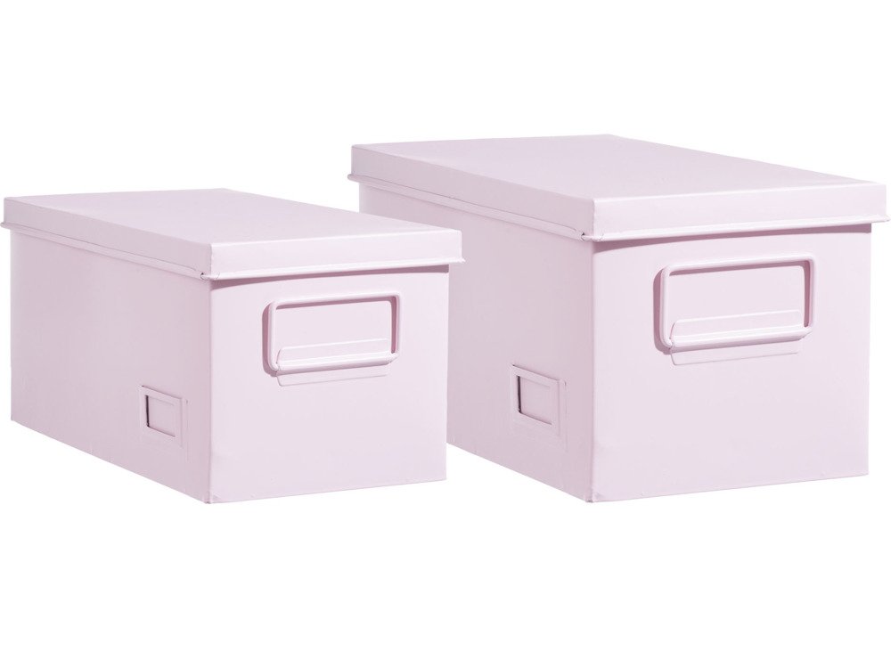 Aufbewahrungsboxen aus Metall, rosa Deko-Boxen mit Deckel | EMAKO