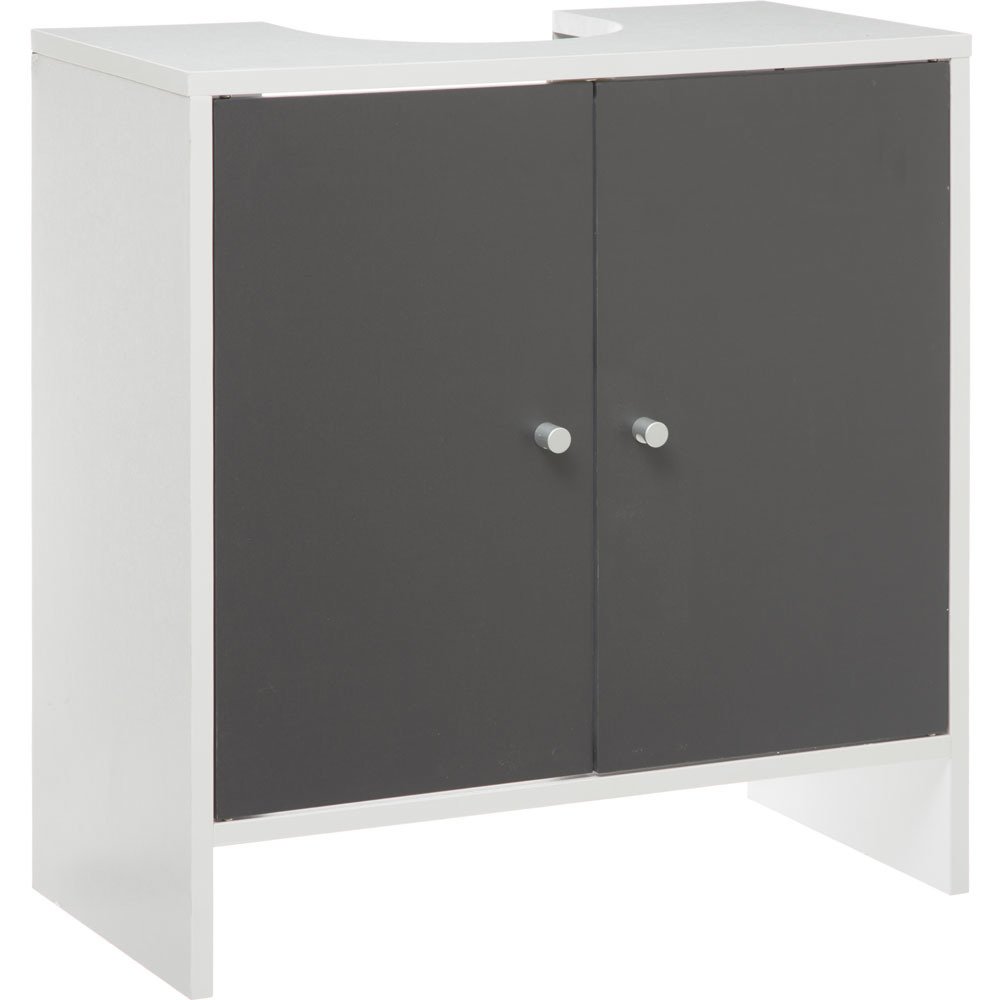 Schrank unter der Spüle mit Tischplatte, weiß, stehend Badezimmer