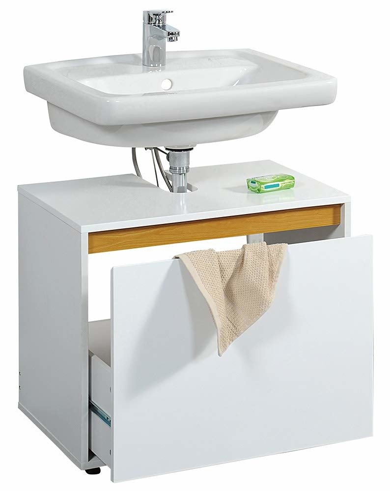 Waschbeckenunterschrank mit Schublade, weiß, 60 x 52 x 38,5 cm - Kesper