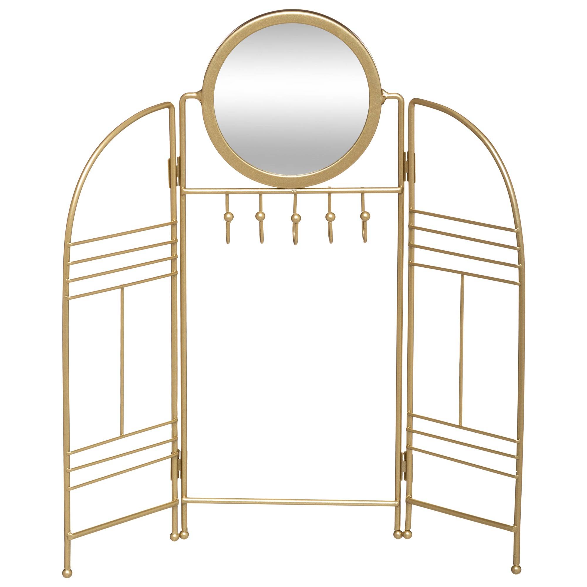 Schmuckständer FEEL mit Spiegel, golden | EMAKO