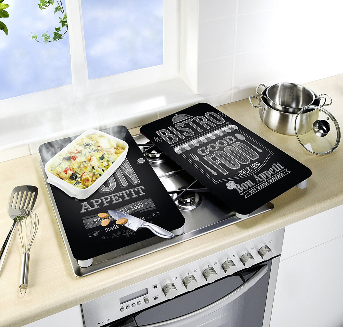 WENKO Herdabdeckplatte aus Glas, Universal, BON APPETIT - 2er Set | eBay