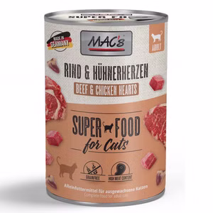 MACs Cat Rind und Hühnerherzen für Katzen 400g