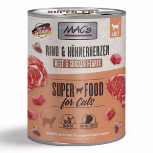 MACs Cat Rind und Hühnerherzen für Katzen 6x800g