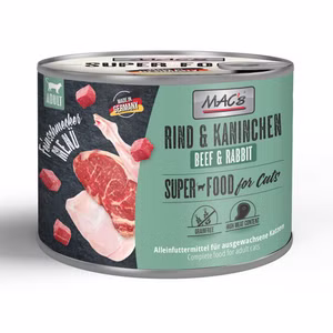 MACs Feinschmeckermenü Rind Kaninchen für Katzen 6x200g