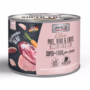 MACs Feinschmeckermenü Kitten Pute Rind Ente für junge Katzen 200g