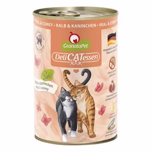 GranataPet Delicatessen Kalb Kaninchen für Katzen 6x400g