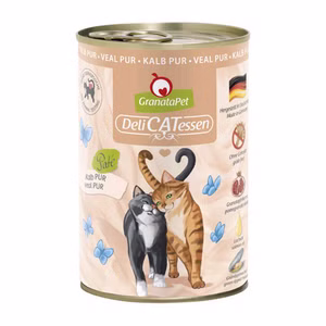 GranataPet Delicatessen Kalb Pur Nassfutter für Katzen 6x400g