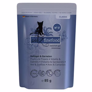 catz finefood Classic Nr 17 Geflügel und Garnelen für Katzen 85g 