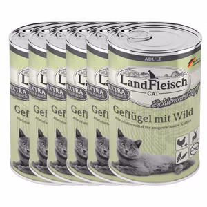 LandFleisch Cat Adult Schlemmertopf mit Geflügel Wild 6x400g