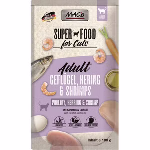MACs Cat Geflügel Hering Shrimps Pouchbeutel für Katzen 100g