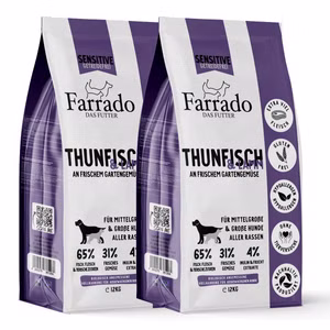 Farrado Lamm und Thunfisch large breed für Hunde 2x12kg