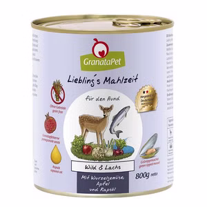 GranataPet Lieblings Mahlzeit Wild Lachs für Hunde 6x800g