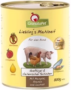 GranataPet Lieblings Mahlzeit Geflügel ital Schinken für Hunde 800g