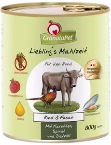GranataPet Lieblings Mahlzeit Rind Fasan für Hunde 6x800g