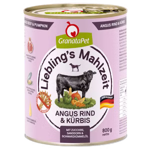 GranataPet Lieblings Mahlzeit Angus Rind mit Kürbis 6x800g