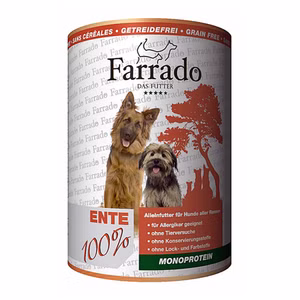 Farrado Ente pur Nassfutter für Hunde 48x400g