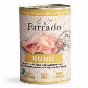 Farrado Huhn pur ganze Stücke Monoprotein für Hunde 24x400g