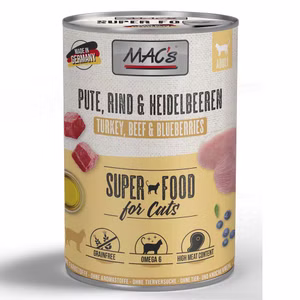 MACs Cat Pute Rind Heidelbeere für Katzen 6x400g