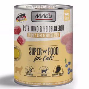 MACs Cat Pute Rind Heidelbeere für Katzen 6x800g