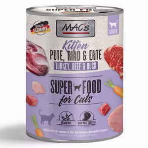 MACs Cat Kitten Pute Rind Ente für Katzen 6x800g