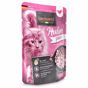 Leonardo Huhn pur Pouchbeutel für Katzen 85g