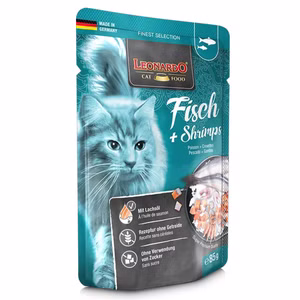 Leonardo Fisch Shrimps Pouchbeutel für Katzen 85g