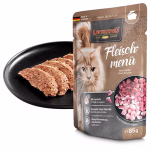Leonardo Fleischmenü Pouchbeutel für Katzen 16x85g