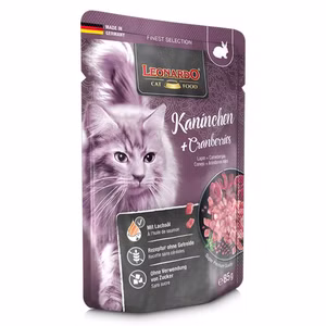 Leonardo Kaninchen und Cranberries Pouchbeutel für Katzen 85g