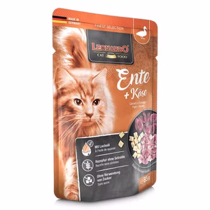 Leonardo Ente und Käse Pouchbeutel für Katzen 85g