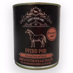 Lucky's Black Label Pferd pur getreidefreies Futter für Hunde 6x800g