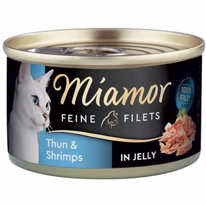 Miamor Feine Filets Thunfisch Shrimps in Jelly für Katzen 24x100g 