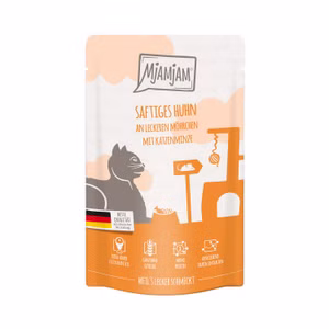 MjAMjAM saftiges Huhn an leckeren Möhrchen für Katzen 125g