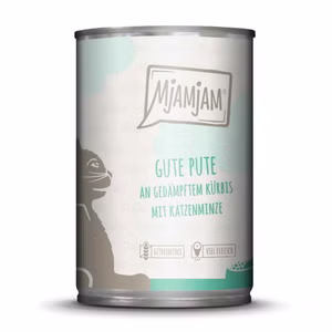 MjAMjAM gute Pute an gedämpftem Kürbis für Katzen 24x400g