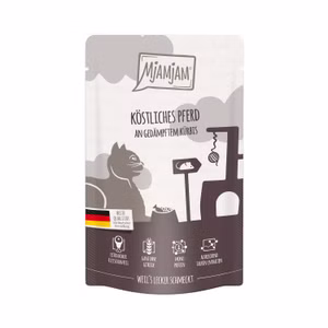 MjAMjAM köstliches Pferd an gedämpftem Kürbis für Katzen 125g