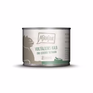 MjAMjAM vorzügliches Kalb und Truthahn an leckeren Möhrchen für Katzen 200g