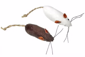 Maus natur braun/weiß 2er Pack