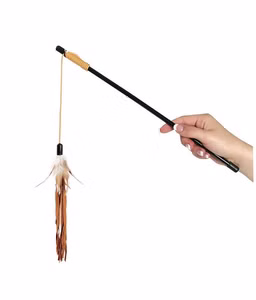 Katzenangel "Leder und Feder"