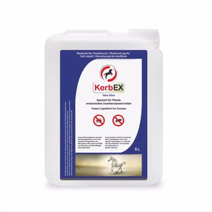 KerbEx blau Fliegenspray für Pferde mit leichtdosiertem Knoblauch 5 Liter