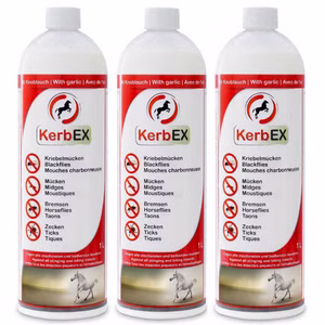 KerbEx rot Fliegenspray für Pferde 3x1 Liter