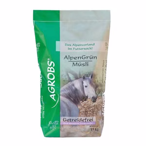 Agrobs AlpenGrün Müsli für Pferde 4kg Nachfüllsack