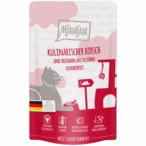 MjAMjAM kulinarischer Hirsch und Truthahn für Katzen 125g