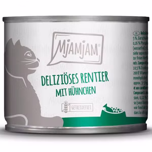 MjAMjAM deliziöses Rentier mit Hühnchen für Katzen 200g