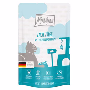 MjAMjAM zarte Ziege an leckeren Möhrchen für Katzen 12x125g