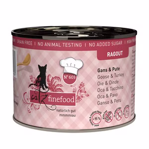 catz finefood Ragout No 603 Gans und Pute mit Bröckchen für Katzen 180g